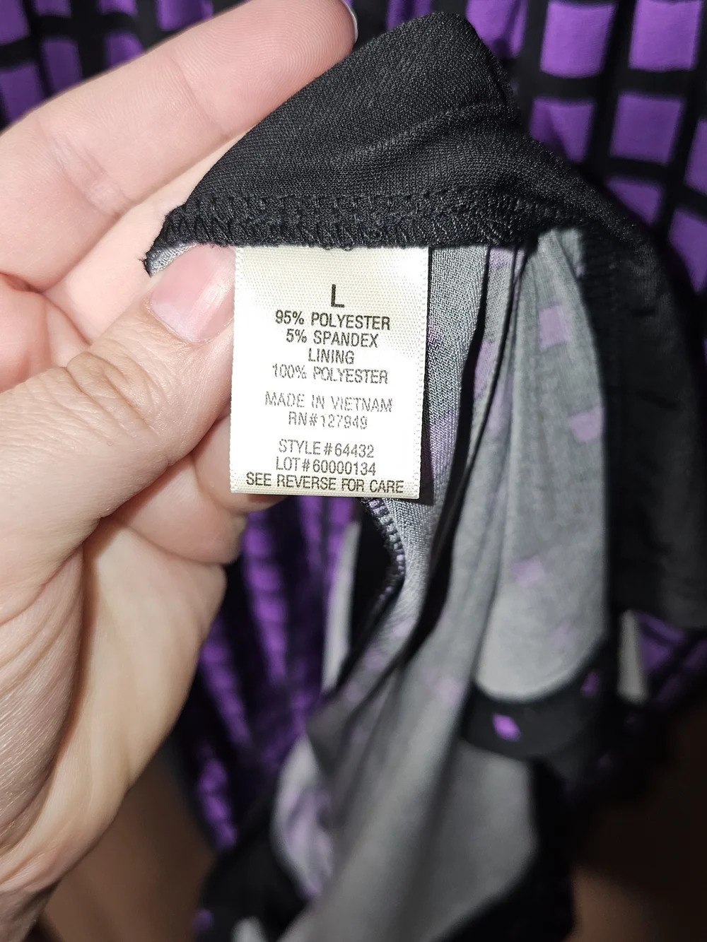 Sleeveless Black & Purple Maxi Dress - Picture 5 of 6